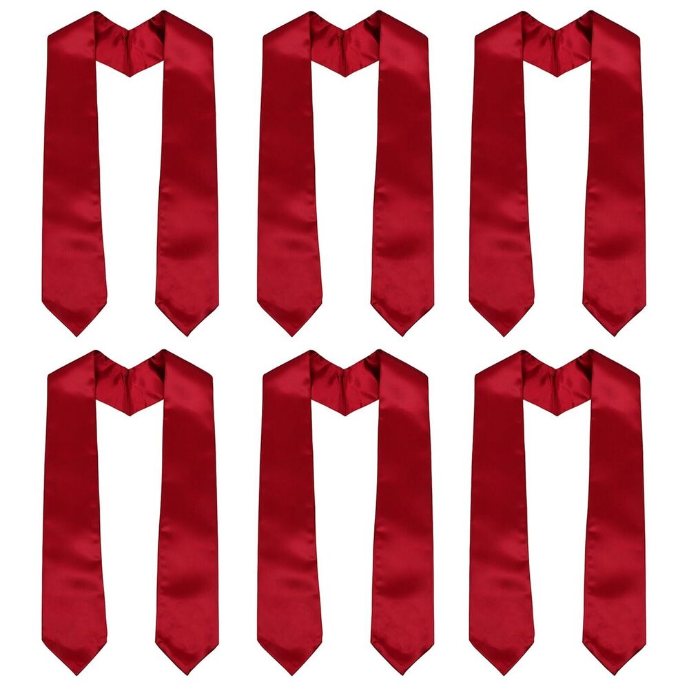 6955 6 Pieces Plain Graduation Honor Stole Bulk Unisex Academic Sashes